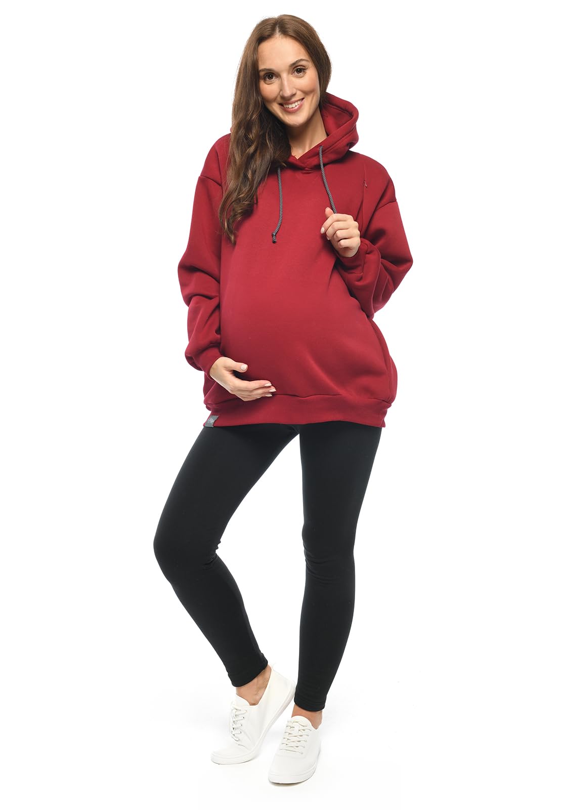 MijaCulture Moda ciążowa Oversize 2 w 1 sweter do karmienia i sweter ciążowy sweter do karmienia Naomi M016