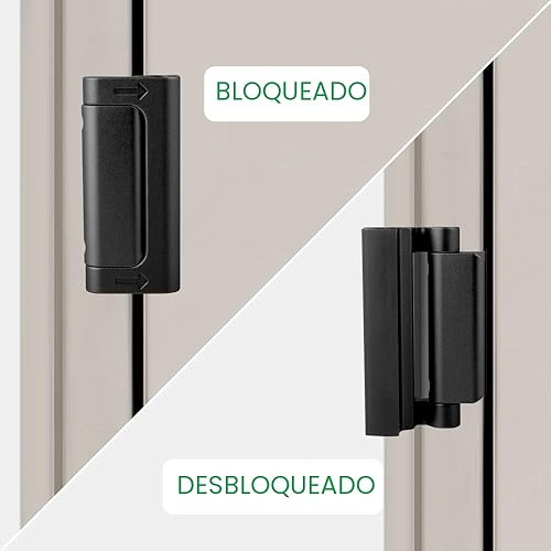 Miniatura 9 de Cerrojo de puerta de seguridad para el hogar - Cerraduras de alta seguridad a prueba de niños con tope de 3 pulgadas, soportan 800 libras
