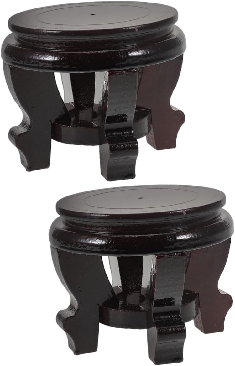 BESPORTBLE 2pcs Rustic Wooden Plant Stand Pedestal Display Stool for Flowerpots Use Sturdy and Lightweight Garden Plant Holder Capacity