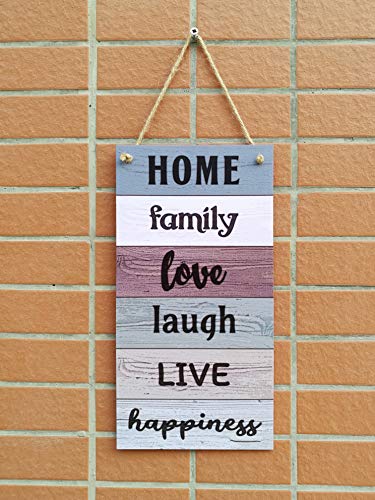 Carispibet Home, Family, Love, Laugh, Live, Happiness Home Signs House Decorative Plaques Wall Art Kitchen Signs House Decoration Welcome Signs 12" X 6" #TOP4