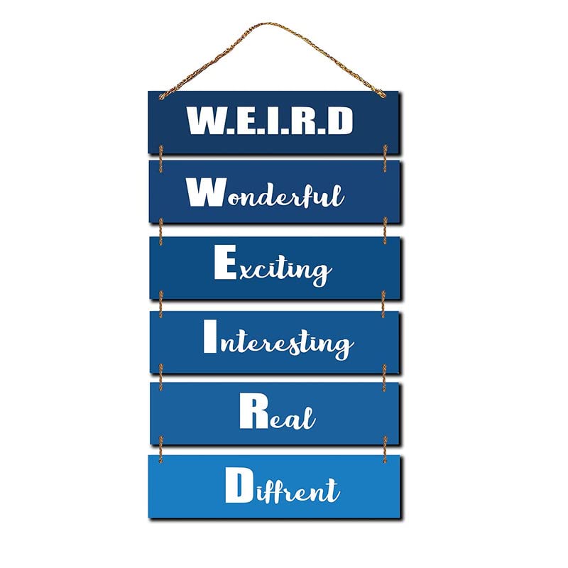 Image of Proxoto Sarcastic Full form of WEIRD Quote Wall Decorative art Pieces | Wall HANGING Best for Living Room | Dining Room | Children Rooms | Bedrooms | Office | Pack of 1 (Navy)