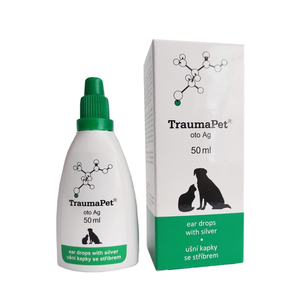 Gocce per Le Orecchie dei Cani TraumaPet OTO AG 50ml | Arricchite con Argento Colloidale NanoComplex | Ideali per Cani e Gatti | Efficaci Contro la Malassezia, infezioni batteriche e da lieviti.