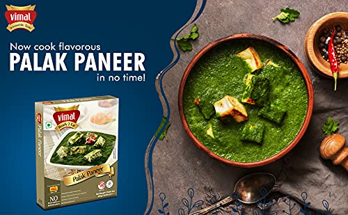 Image of VIMAL Ready to Eat Palak Paneer Instant Mix Vegetarian with No Added Preservative and Colours - 300g Pack of 2