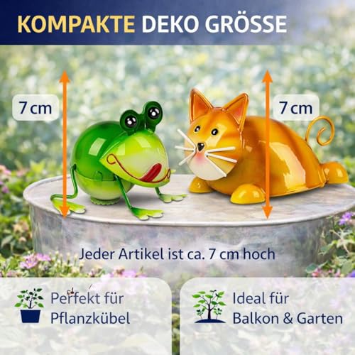 Ranas y gatos decorativos para macetas y balcones con imán y base magnética 4