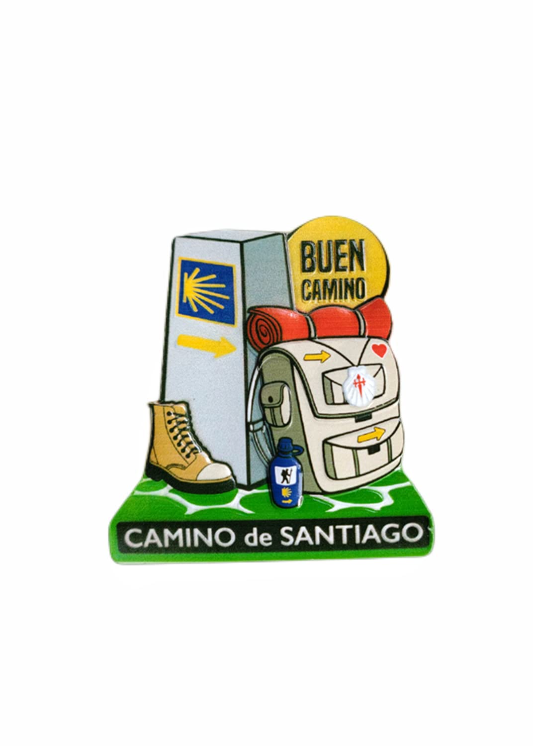 3D Camino de Santiago Christian Pilgrimage Road Spain Fridge Magnet Travel Souvenir Gift Collection Home Kitchen Decoration Magnetic Sticker Craft