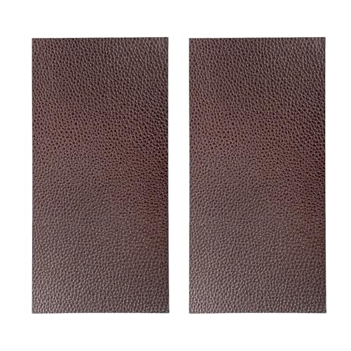 FSTURIOS 2 PCS Leather Repair Patch Tape, 4 x 8 Inch PU Vinyl Repair Patches for Car Upholstery Seat, Waterproof Self Adhesive Leather Tape Repair Kit for Furniture Couches Chairs (Dark Brown)