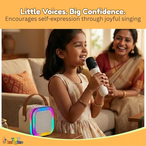 Image of Toy Imagine Rechargeable Karaoke Mic with Speaker | Wireless Mini Portable Bluetooth Mic with RGB LED Lights | Singing Musical Toy & Birthday Gift for Kids, Boys, Girls & Adults