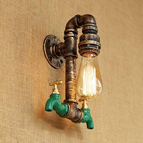 Applique tuyau de fer rétro avec robinet déco style industriel