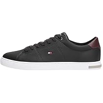 Tommy Hilfiger Uomo Sneakers Vulcanizzate Essential Leather Detail Vulc Scarpe, Nero (Black), 42