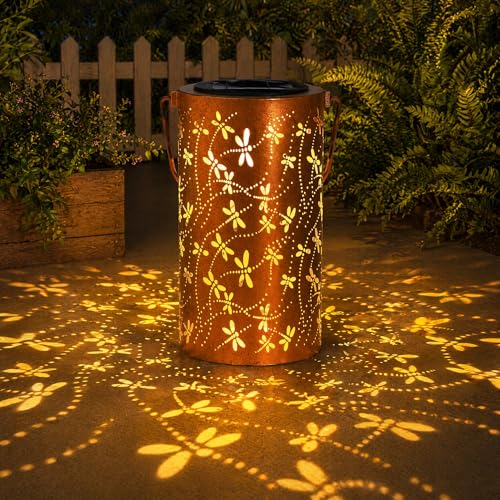 DIBIEECN Birthday Gifts for Women Mom Grandma Wife, Solar Lanterns Outdoor Waterproof, Metal Hanging...