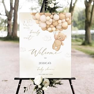 Baby Shower Sign, Teddy Bear Baby Shower Welcome Sign, Bear Themed Baby Shower Welcome Sign, Baby Shower Party Sign, Baby Shower Banner