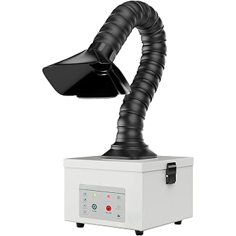 Soldering Extraction 45 W Solder Smoke Extraction with Activated Carbon Filter Soldering Smoke Absorber Desktop Mobile Smoke Extractor 138 m /h Low Noise Smoke Cleaning for Soldering Smoke Laser