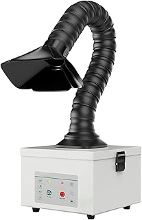 Aspiración de soldadura de 45 W, aspiración de humo con filtro de carbón activo, absorbedor de humo de escritorio, 138 m³/h, limpieza de humo silenciosa para humo de soldadura, vapor láser y polvo