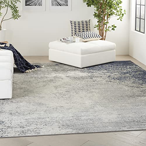 Nourison Home Passion Charcoal/Ivory 9' x 12' Area-Rug, Modern, Abstract,