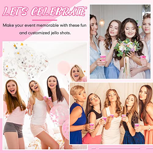 Lounsweer 100 Pcs Plastic Glasses Cups 2 Oz Disposable Cups Cheers Mini Party Plastic Glasses For Bachelorette Birthday Tasting Serving Samples Cups, Pink #TOP3