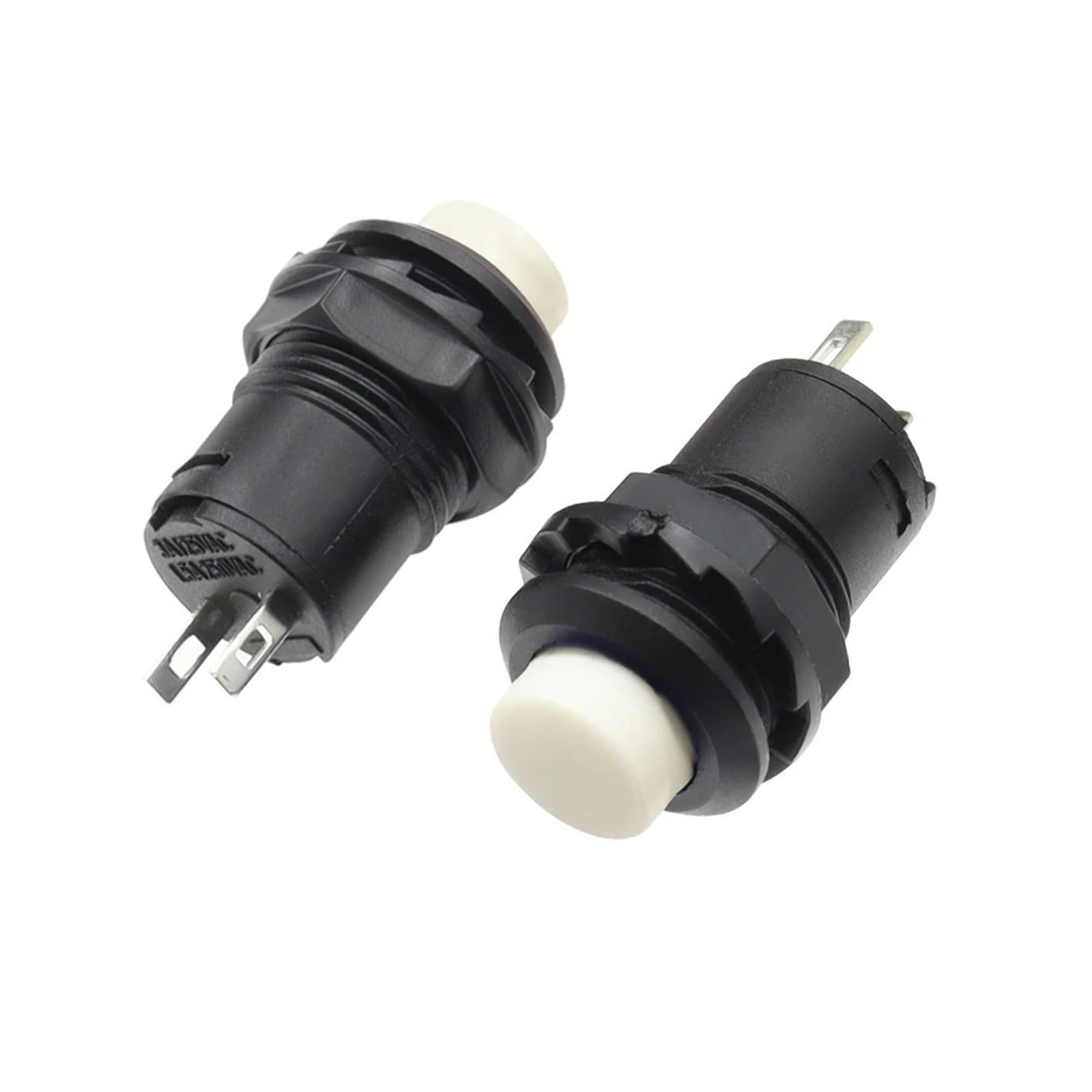 Interruptores de botón momentáneos de 100 piezas DS228 DS428 - Interruptores de encendido/apagado de autobloqueo de 12 mm for proyectos electrónicos(WHITE,Momentary)