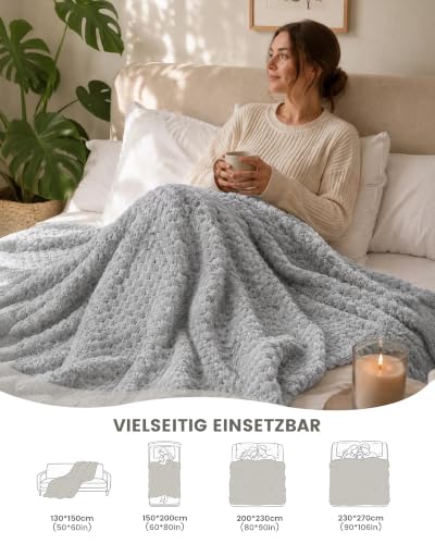 Good Nite Kuscheldecke 150 x 200 cm - Weiche Fleece-Decke als Wohndecke für Sofa, Bett & Büro, kuscheliger Throw für Herbst & Winter – Ansicht 4