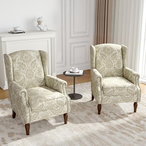 Qatiby Wingback Accent Chairs Set of 2, High Back...