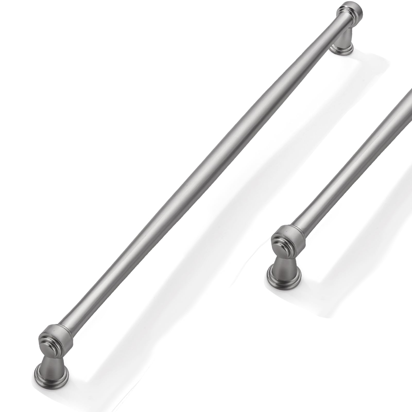 CABDM 2 Pack 12inch(305mm) Center to Center Brushed Satin Nickel Cabinet Pulls Handles for Cabinets Cupboard Solid Heavy Duty Drawer Handles Dressers Kitchens bedrooms