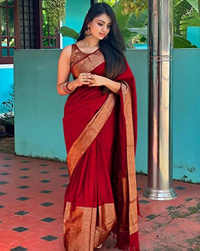 Image of Avantika Fashion Women's Kanjivaram Soft Silk Banarasi Sarees With Blouse Piece
