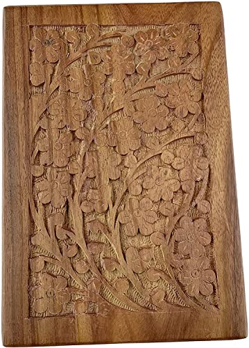 Indian Glance Wooden Urn Box - Human Funeral Cremation Urn with Hand Carved Design (XX-Large 9.5" x 7.5" x 5.5" Urn Holds: 250 lbs) - Image 3