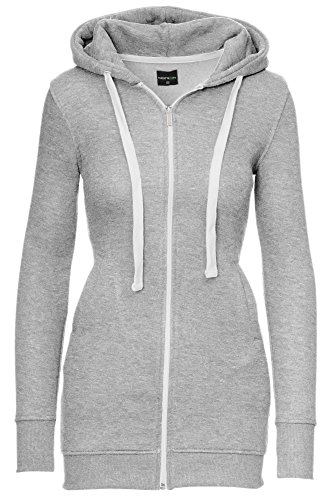 Merish Sweat capuché zippé Long pour Femme Style Moderne Parfait pour Les Loisirs et Sports Modell 222 Gris L