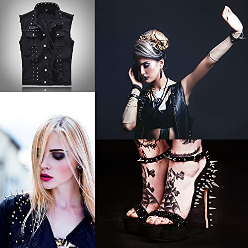 Anvin 110 Pieces Multi Size Cone Spikes Screwback Studs Metal Rivets Cool Punk Spikes Large Small Spikes With Screw Bases For Leather Diy Craft Projects Clothing Decor(9.5Mm X 7Mm /10X26 Mm, Silver) #TOP5