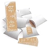 Passend in dem Design haben wir noch Tischkarten, Menükarten, ein Gästebuch, runde Aufkleber und ein Rezeptbuch zum Selberschreiben. Wahlweise im Set - sowie auch alles separat erhältlich. Schaut doch mal hier in unseren Amazonshop - einfach auf unseren Namen klicken - da gibts Papierbeutel und Papiertaschen ohne Ende. Ideale Mini Geschenkverpackungs-Sets zum selbermachen und gestalten - für Eure Gäste und Kunden. Ein Highligt für die Hochzeitsdekoration.