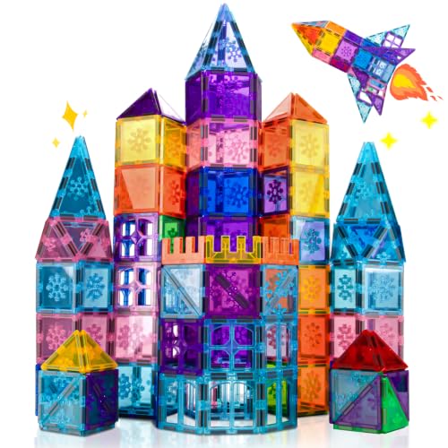 Xekel Magnetische Bausteine 100 Teile, Magnetbausteine Kinder mit starker Magnete Kinder, Magnetsteine & Magnetfliesen… – Ansicht 1