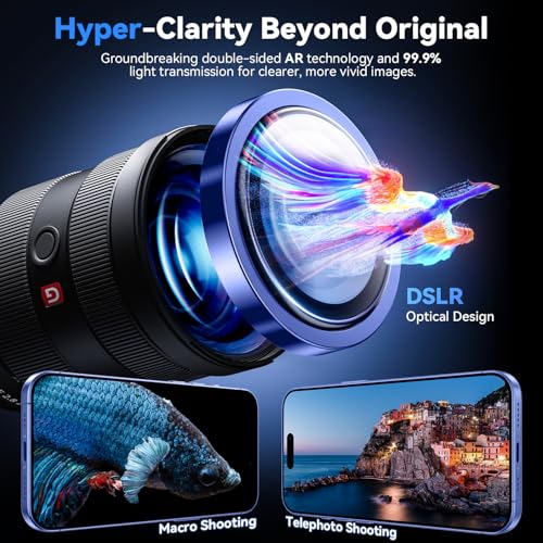 Image of Supershieldz CAM-Guard 3D Camera Lens Protector Ring for iPhone 16 Plus | 16, Keep Original Design and Color, 9H Hardness, Easy Installation - Blue Titanium