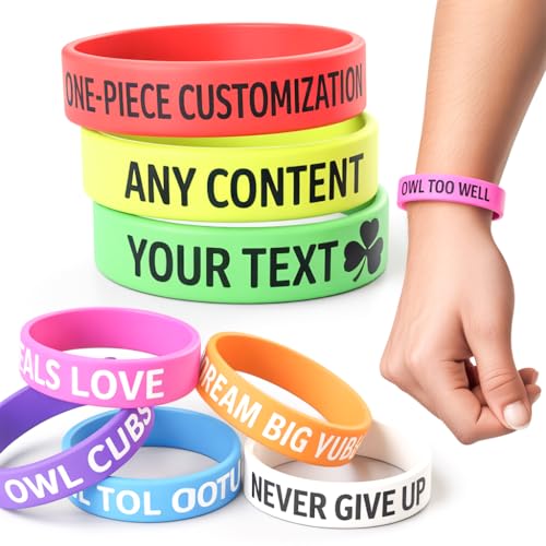 Pulseras de silicona personalizables, pulseras grabadas con tu propio texto y...