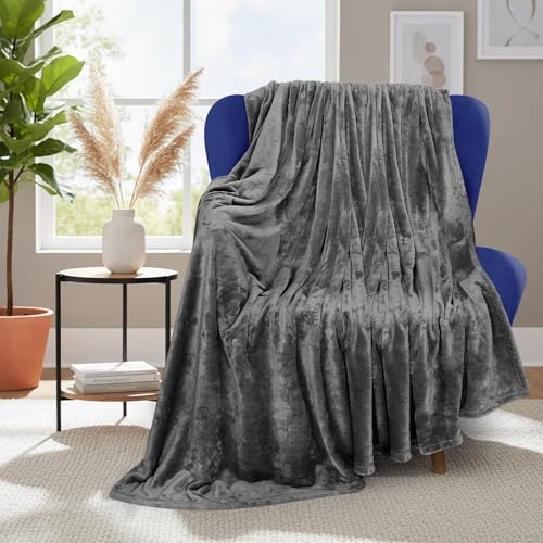 Utopia Bedding Fleece Blanket Throw Size Grey 300GSM Luxury Anti-Static Fuzzy Soft Microfiber...