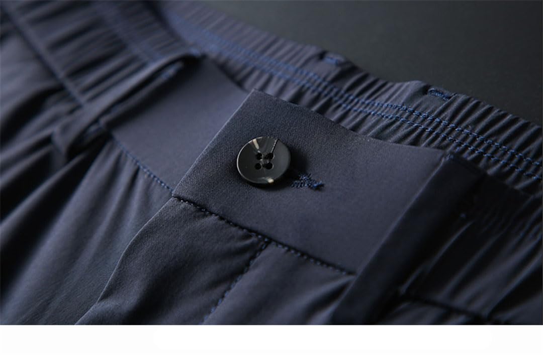 Pantalones Masculinos Verano Rectos Mediados Sueltos Longitud Total Pantalones Casuales Pantalones De Trabajo