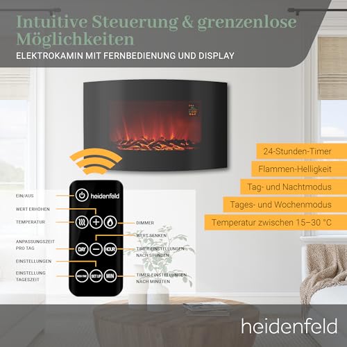 Elektro-Wandkamin Heidenfeld HF-WK100 in Steinoptik