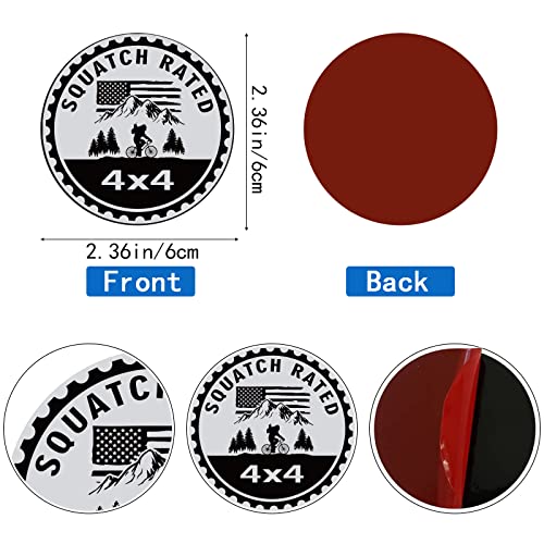 Image of Bigfoot Badge Rated Car Emblem, Squatch 4 x 4 Metal Automotive Badge 3D Metal Car Badges Emblems Round Decals Decals Stickers Compatible with Wrangler Vehicles Trucks