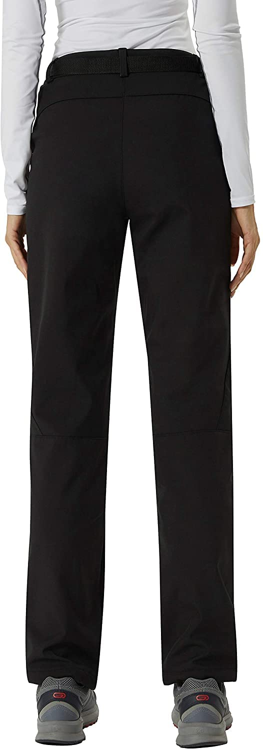 YUSHOW Pantaloni da trekking da donna, impermeabili, in softshell, invernali, imbottiti, antivento, da sci, snowboard, da trekking