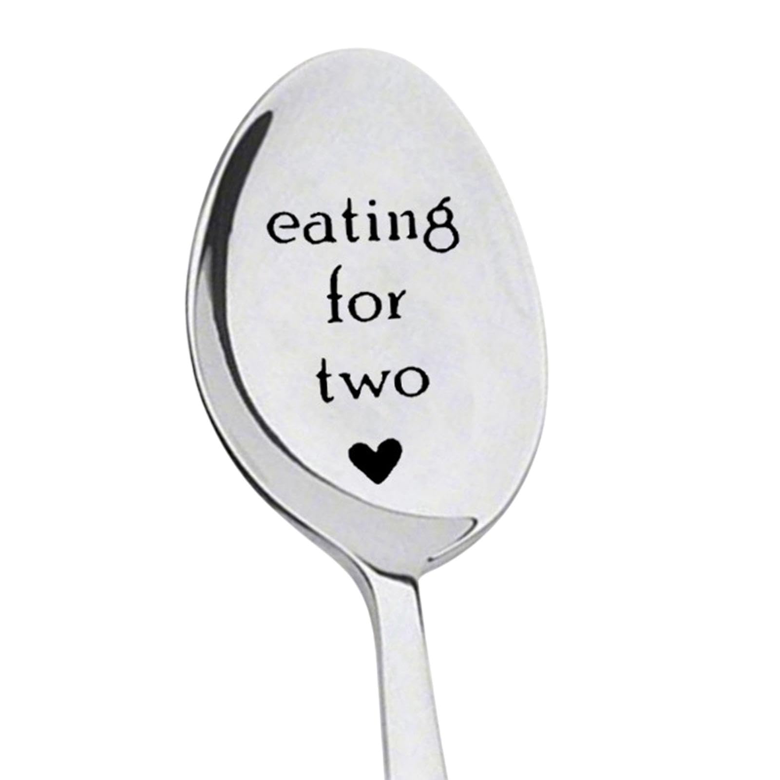 Spoon for Women, Pregnancy Gift for New Mum, Stainless Steel Dessert Spoons, Long Handled Coffee Spoons, Eating for Two Gift for Pregnant Mom, Female Friends Coffee Tea Lover Gift