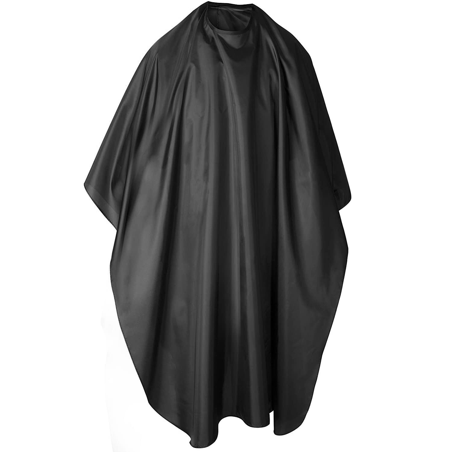 TRIXES Bata de barbero negra extra larga - Batas de barbero para cortar, peinar y teñir el cabello/barbas - Capa de barbero reutilizable para hombres