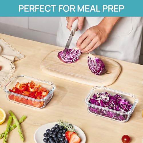 Image of Vtopmart 2Pack 22oz Glass Storage Containers with Lids