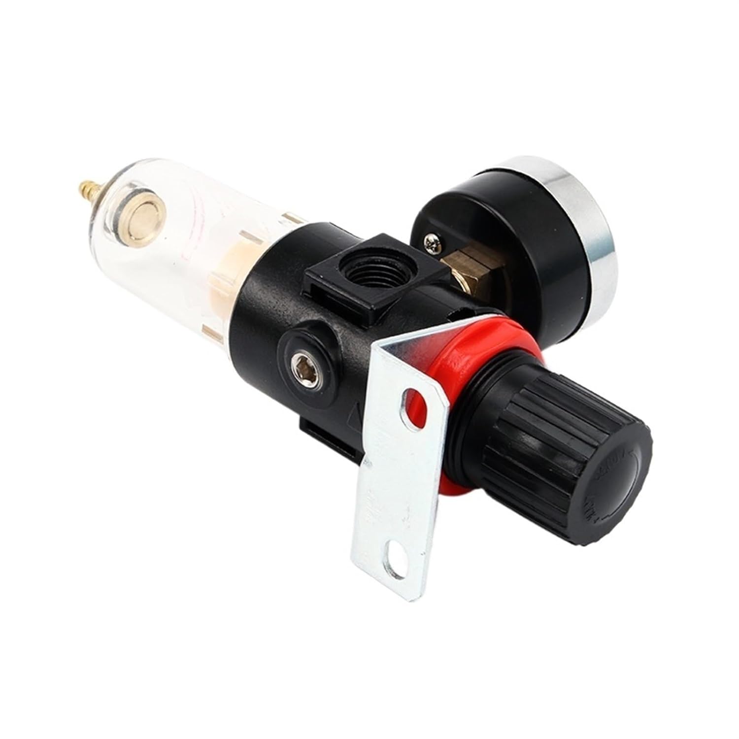 AFR2000 Airtac Type 1/4 INCH Thread Pressure Regulator Water Separator Trap Filter Airbrush Compressor Air Source Treatment Unit 1Pcs(Brass Filter,with 8mm Connector)