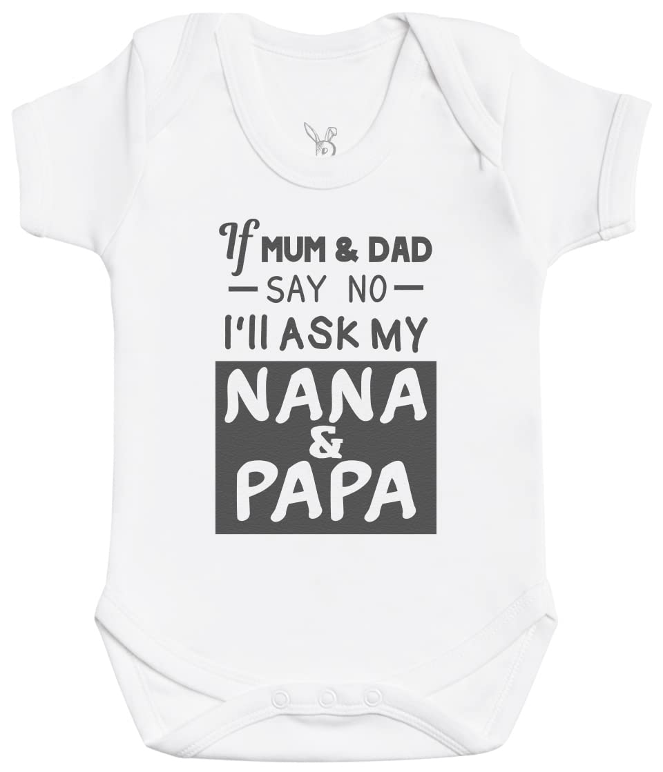 Baby Bunny Men's White If Mum Dad Nana & Papa Baby Gift, Baby Boy Bodysuit, Baby Girl Bodysuit - 0-3 Months