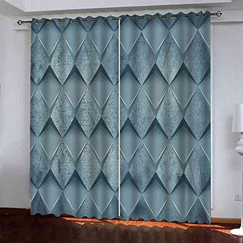 Rideaux à Oeillets Isolant Thermique et Phonique Lot de 2 Rideaux Occultants Bleus Gênes
