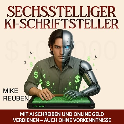 Diseño de la portada del título Sechsstelliger KI-Schriftsteller