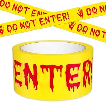 Halloween Caution Tape, 2 in x 90 ft Yellow "Do Not Enter"