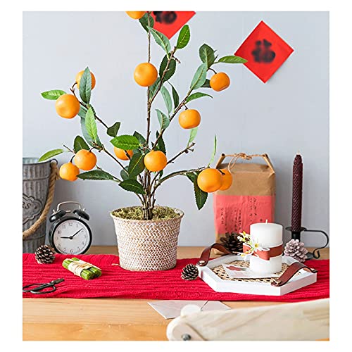 Künstlicher Bonsai-Baum, 63,5 cm, künstliche Kunststoff-Topfpflanzen, orangefarbene Pflanzen mit Korb, für Zuhause, Veranda, Schreibtisch, Zimmerdekoration - Image 7