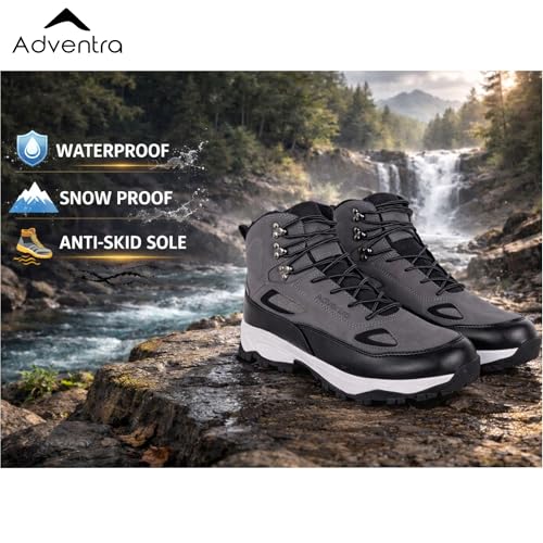 Image of Men Waterproof Trekking Shoes | Mid-High Ankle | Removable Cushion Insole | 4mm Lug Sole | All Weather, Uneven Terrain & Light Rain Hikes | ET1105
