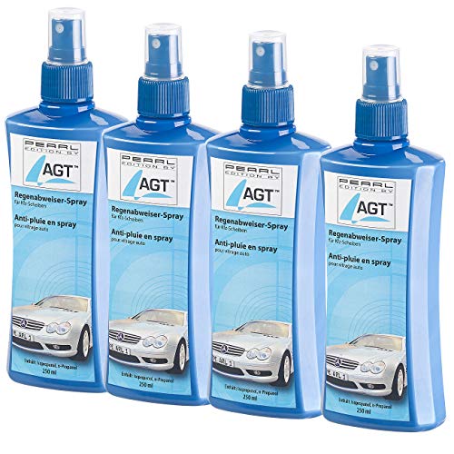 AGT Glasversiegelung: 4er-Set Regenabweiser-Spray für Kfz-Scheiben, je 250 ml (Versiegelung, Wasserabweiser Auto, Windschutzscheiben Wunder)