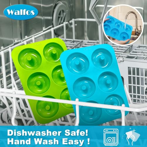 Walfos Silicone Donut Mold - Silicone Doughnut Pan Set, Non-Stick, Just Pop Out! Heat Resistant, BPA FREE and Dishwasher Safe, for Donut Cake Biscuit Bagels (4PK) by Walfos - Image 7