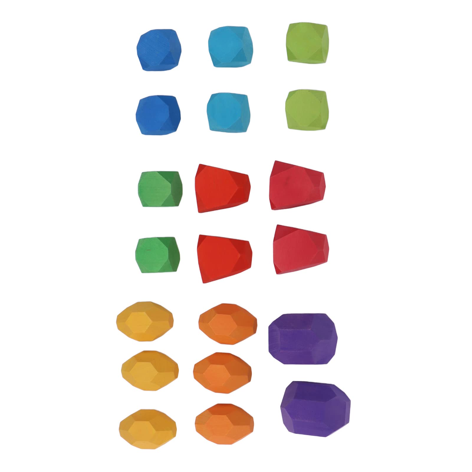 KUIDAMOS Juego Educativo de Bloques de Apilamiento de Piedra de Colores de Madera para Niños, Diseño de 360° para Desafío Mental Material: Pino