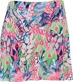 Greg Norman 16 Inch ML75 Highland Stretch Flounce Flora Pink Skort Women L